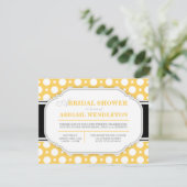 Grijs & Geel Polka Dot Bridal Douche Uitnodigingen (Staand voorkant)