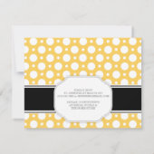 Grijs & Geel Polka Dot Bridal Douche Uitnodigingen (Achterkant)