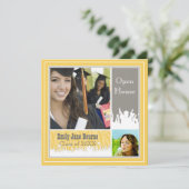 Grijs & Geel Senior Picture Klas van 2012 Kaart (Staand voorkant)