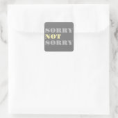 Grijs Geel Sorry niet Sorry Stickers (Tas)