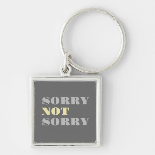 Grijs Geel Sorry, Sleutelhanger niet (Voorkant)