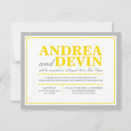 Grijs & Geel Uitnodigingen alleen voor het huwelij