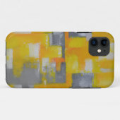 grijs geel wit abstract kunstschilderij Case-Mate iPhone case (Achterkant (horizontaal))