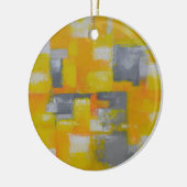 grijs geel wit abstract kunstschilderij keramisch ornament (Links)