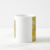 grijs geel wit abstract kunstschilderij koffiemok (Center)