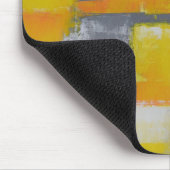 grijs geel wit abstract kunstschilderij muismat (Hoek)