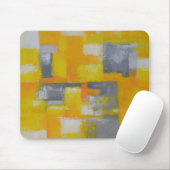 grijs geel wit abstract kunstschilderij muismat (Met muis)