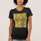 grijs geel wit abstract kunstschilderij t-shirt (Voorkant)