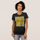 grijs geel wit abstract kunstschilderij t-shirt (Voorkant volledig)