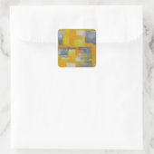 grijs geel wit abstract kunstschilderij vierkante sticker (Tas)