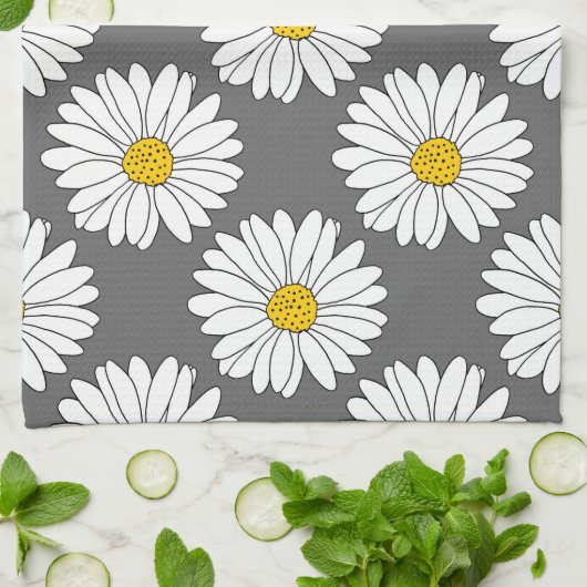 grijs geel wit dagboek theedoek (Gevouwen)