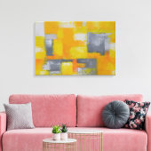 grijs geel wit modern abstract schilderij canvas afdruk (Insitu (Woonkamer))