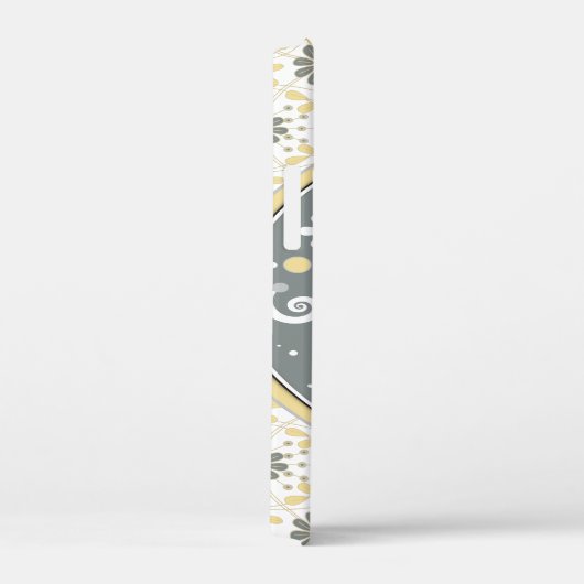 Grijs Geel Wit Olifant Bloemen Case-Mate iPhone Case (Achterkant / Rechts)