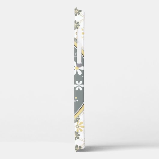 Grijs Geel Wit Olifant Bloemen Case-Mate iPhone Case (Achterkant / Links)