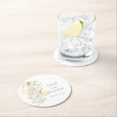 Grijs, geel & wit vogelkooi bruiloft onderzetters (Insitu)