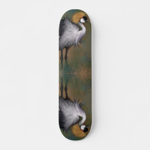 Grijs gekroond kraan vogel skateboard
