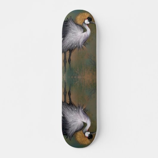 Grijs gekroond kraan vogel skateboard (Voorkant)