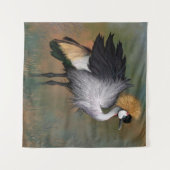 Grijs gekroond kraantapijt wandkleed (Voorkant (horizontaal))