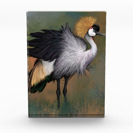 Grijs gekroond kraanvogel fotoblok (Voorkant)