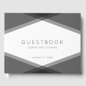 Grijs Gelaagd Geometrisch Modern Huwelijk Gastenboek (Voorkant)