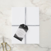 Grijs gelaagde geometrische & zwarte bruiloft cade cadeaulabel (Met Touw)