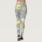 Grijs gele Abstracte Kunstboommodellen Leggings (Achterkant)