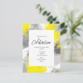 Grijs Gele Abstracte uitnodiging voor penseelstrek (Staand voorkant)