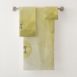 Grijs gele ombre Gele coole Patroonmonogram Bad Handdoek