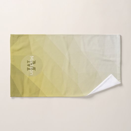Grijs gele ombre Gele coole Patroonmonogram Bad Handdoek (Handdoek)
