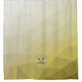 Grijs gele ombre Gele coole Patroonmonogram Douchegordijn (Voorkant)