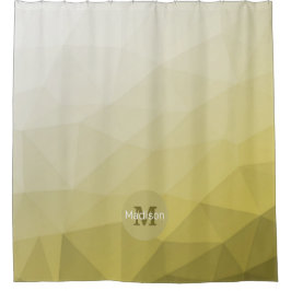 Grijs gele ombre Gele coole Patroonmonogram Douchegordijn