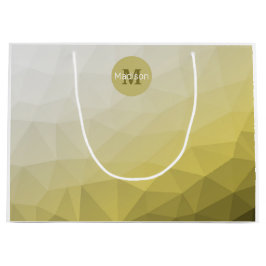 Grijs gele ombre Gele coole Patroonmonogram Groot Cadeauzakje