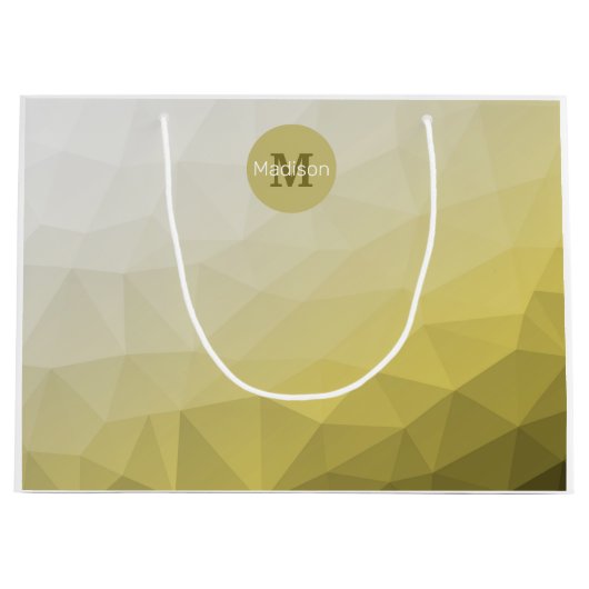Grijs gele ombre Gele coole Patroonmonogram Groot Cadeauzakje (Voorkant)