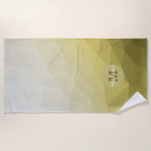 Grijs gele ombre Gele coole Patroonmonogram Strandlaken (Voorkant)