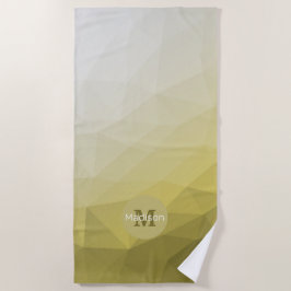 Grijs gele ombre Gele coole Patroonmonogram Strandlaken