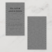 Grijs gelekt leder | Realtor Visitekaartje (Voorkant / Achterkant)