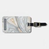 Grijs, gemarmerd abstract ontwerp bagagelabel (Voorkant horizontaal)