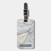 Grijs, gemarmerd abstract ontwerp bagagelabel (Voorkant verticaal)