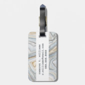 Grijs, gemarmerd abstract ontwerp bagagelabel (Achterkant verticaal)