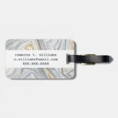 Grijs, gemarmerd abstract ontwerp bagagelabel (Achterkant horizontaal)