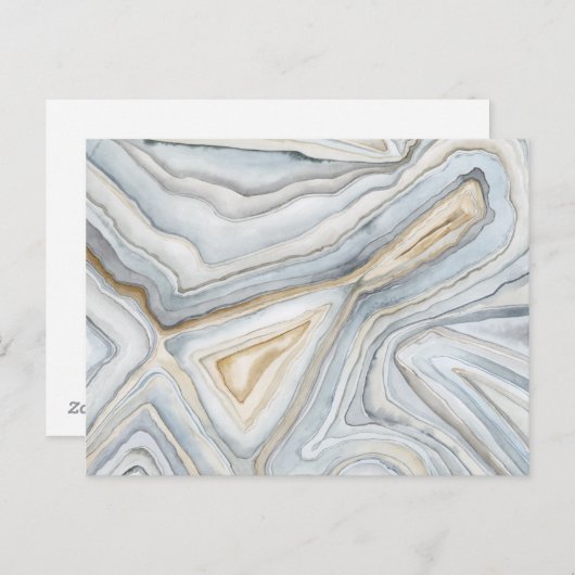 Grijs, gemarmerd abstract ontwerp briefkaart (Voorkant / Achterkant)