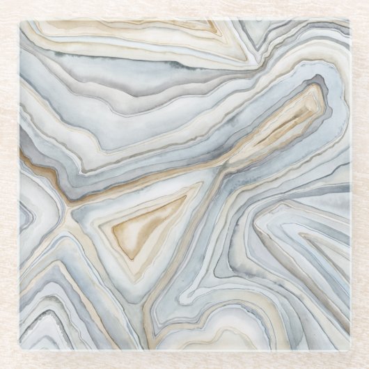 Grijs, gemarmerd abstract ontwerp glazen onderzetter (Voorkant)