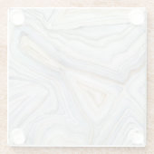 Grijs, gemarmerd abstract ontwerp glazen onderzetter (Achterkant)