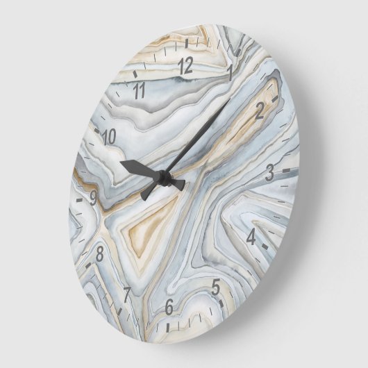 Grijs, gemarmerd abstract ontwerp grote klok (Hoek)