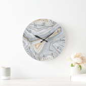 Grijs, gemarmerd abstract ontwerp grote klok (Huis)