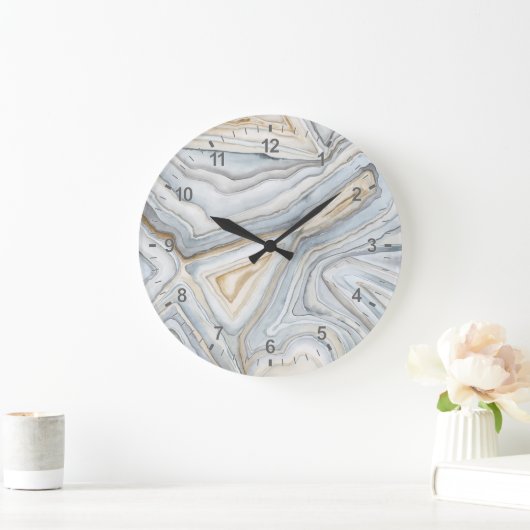 Grijs, gemarmerd abstract ontwerp grote klok (Huis)