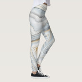 Grijs, gemarmerd abstract ontwerp leggings (Rechts)