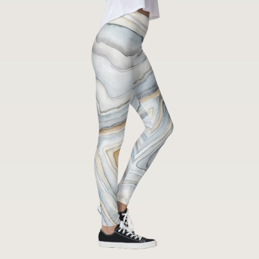 Grijs, gemarmerd abstract ontwerp leggings (Rechts)