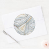 Grijs, gemarmerd abstract ontwerp ronde sticker (Envelop)