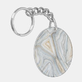 Grijs, gemarmerd abstract ontwerp sleutelhanger (Voorkant Links)